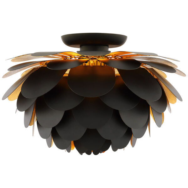 Cynara Large Flush Mount in Matte Black and Gild by Chapman  and  Myers, image 1