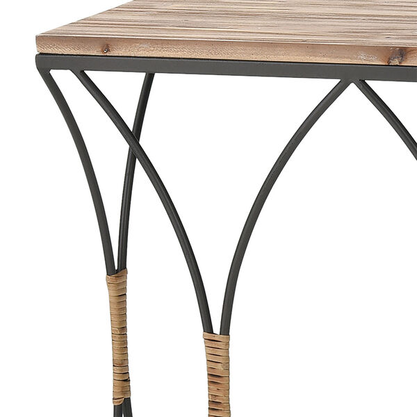 Fisher Island Natural Wood with Black Console Table, Set of Two, image 3