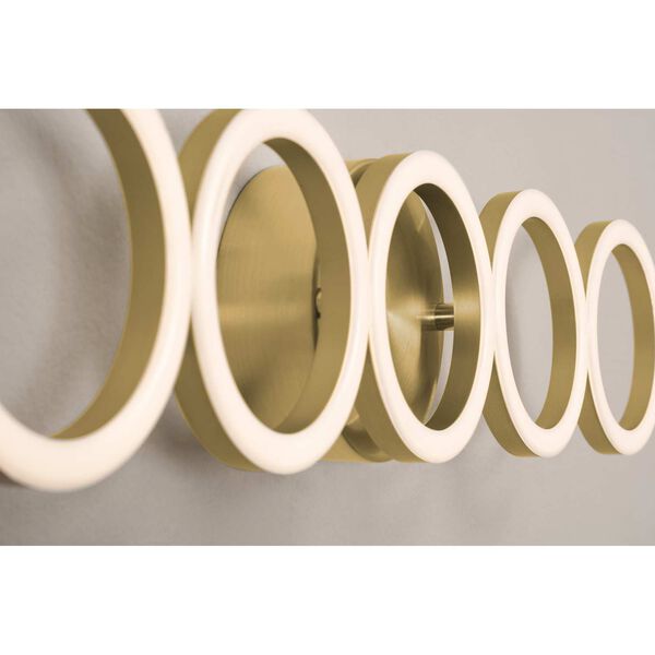 Glo Satin Brass Five-Light Integrated LED Bath Vanity, image 3