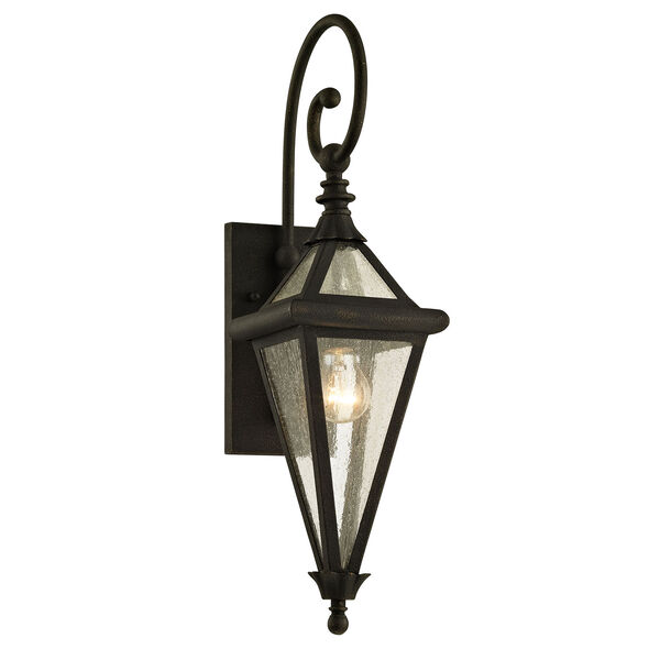 Geneva Vintage Bronze One-Light Outdoor Wall Sconce with Clear Seeded Glass, image 1
