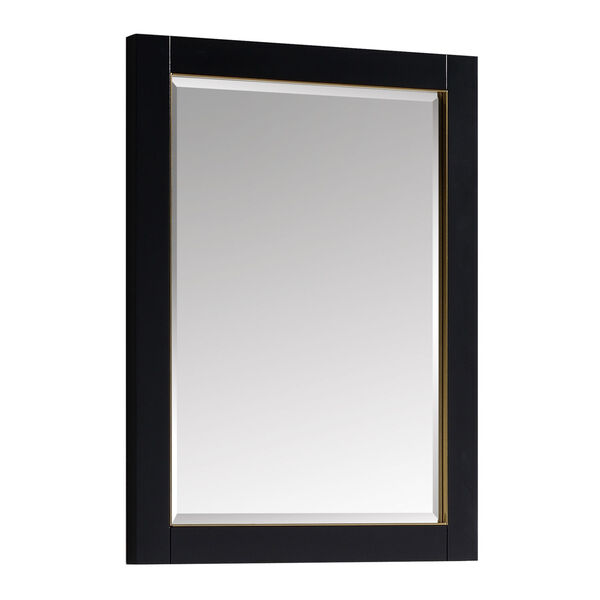 Black 24-Inch Mirror with Gold Trim, image 2