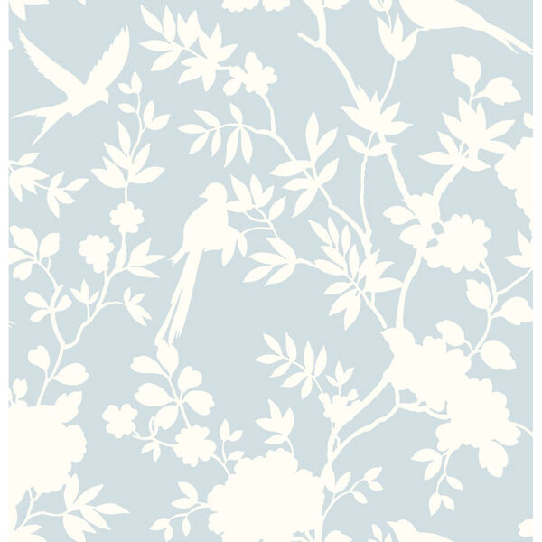 Lillian August Luxe Haven Blue Mono Toile Peel and Stick Wallpaper, image 2