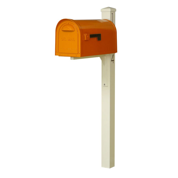 Dylan Orange Curbside Mailbox and Post, image 1