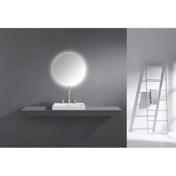 Luana White 24-Inch Frameless LED Mirror, image 1