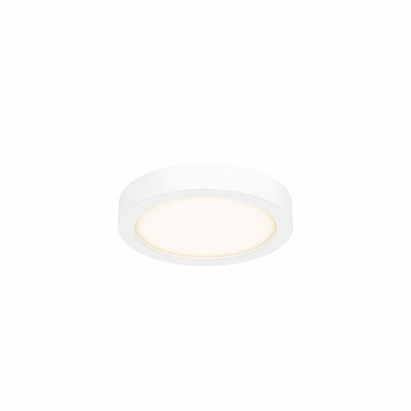 White Six-Inch Round Indoor Outdoor LED Flush Mount, image 1