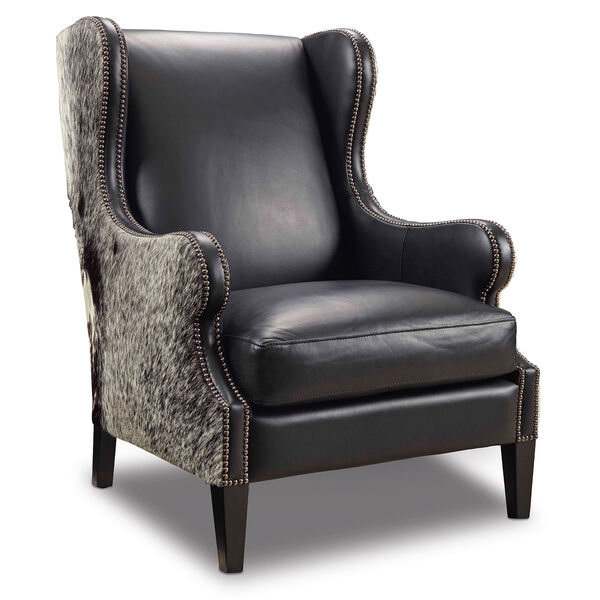 Lily Black Leather Club Chair, image 1