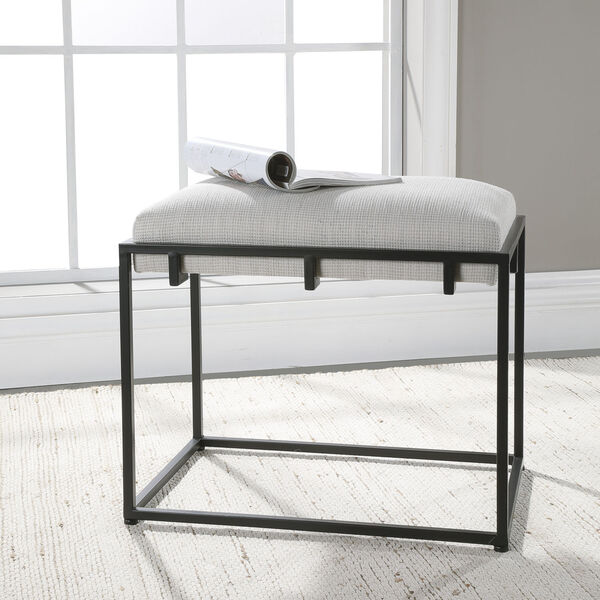 Paradox Matte Black and White 24-Inch Small Bench, image 2