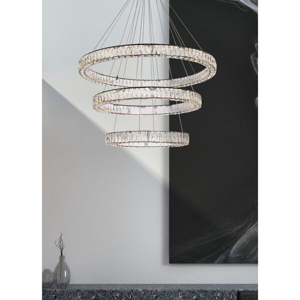 Monroe 41-Inch Integrated LED Triple Ring Chandelier, image 2
