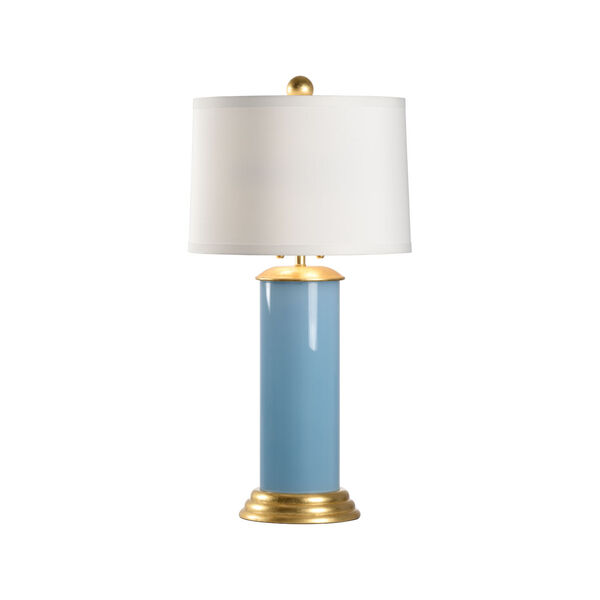 Savannah Turquoise, Gold and White Two-Light Table Lamp, image 1