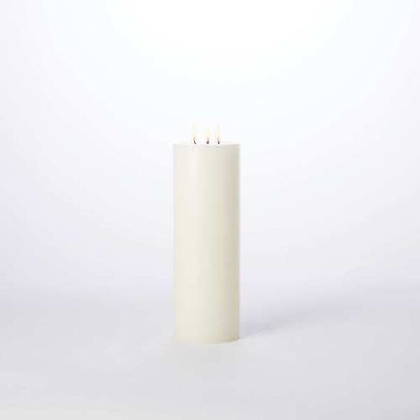 3-Wick Unscented Pillar Candle - 5 x 14, image 1