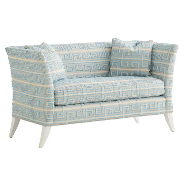Avondale Blue and White Hampstead 60-Inch Settee, image 1
