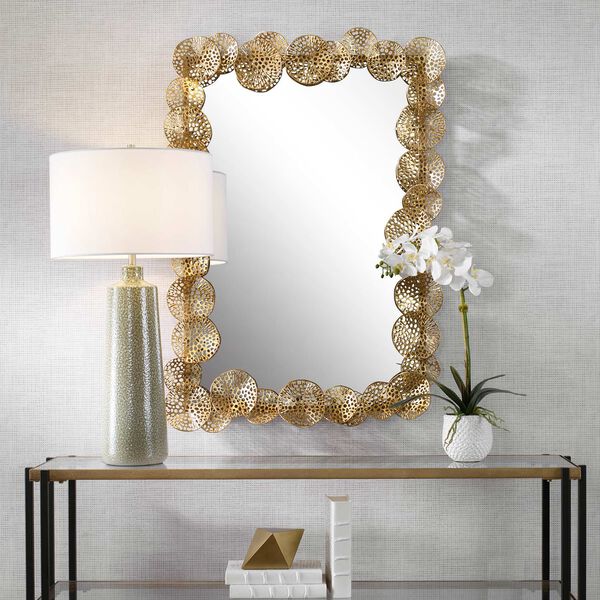 Ripley Gold 30 x 44-Inch Lotus Wall Mirror, image 1