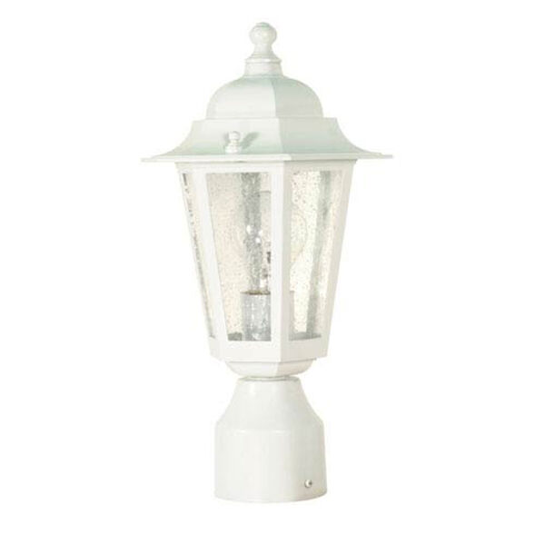 Evelyn White One-Light Outdoor Post Mount, image 1