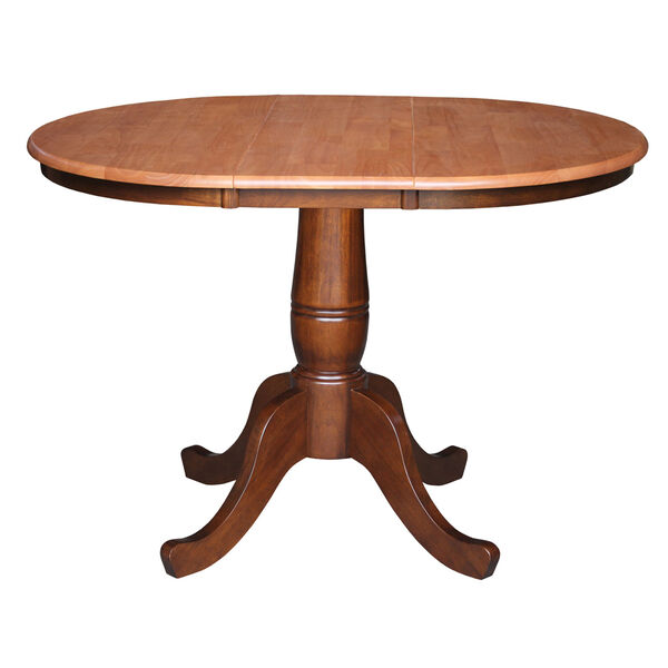 Cinnamon And Espresso 36-Inch Round Pedestal Dining Table, image 2