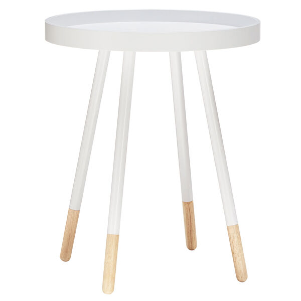 Joni White Mid-Century Tray-Top Accent Table, image 1