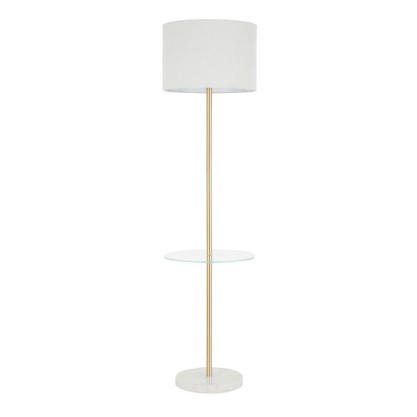 Chloe White and Gold One-Light Shelf Floor Lamp, image 1