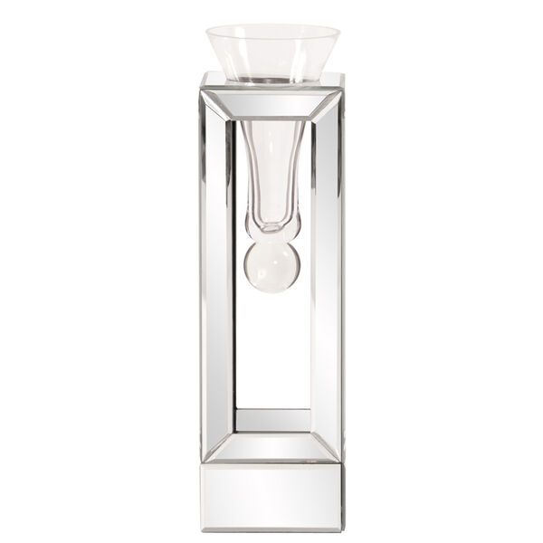 Vase, Mirrored Frame with Suspended Glass Flared Vase, Small, image 1