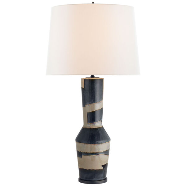 Alta Table Lamp in Sand and Wide Black Stripe with Linen Shade by Kelly Wearstler, image 1