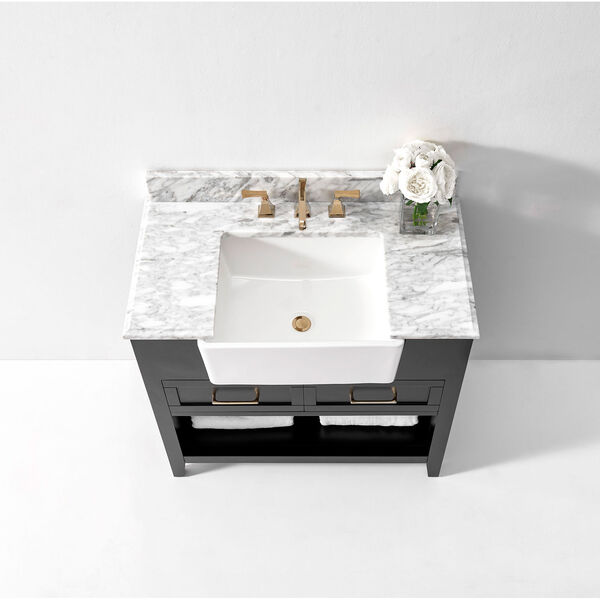 Hayley Black Onyx 36-Inch Rectangular Bath Vanity Set, image 3
