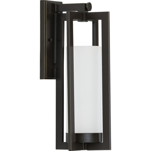 Janssen Oil Rubbed Bronze Large One-Light Outdoor Wall Sconce with Etched Glass Shade, image 1
