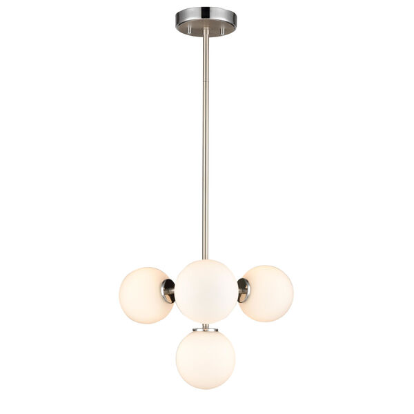 Alouette Chrome and Brushed Nickel Four-Light Pendant, image 2