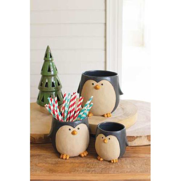 Ceramic Penguin Planters, Set of Three, image 1