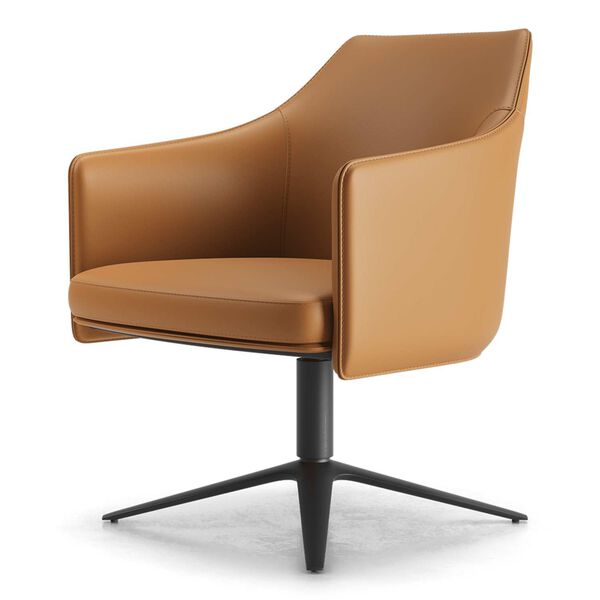 Burnley Turmeric Leather Accent Chair, image 2