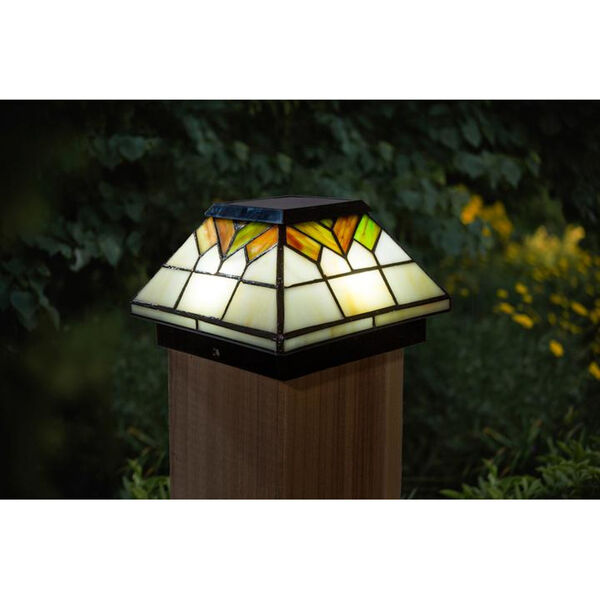 Stained Glass Wellington LED Solar Powered Post Cap, image 3