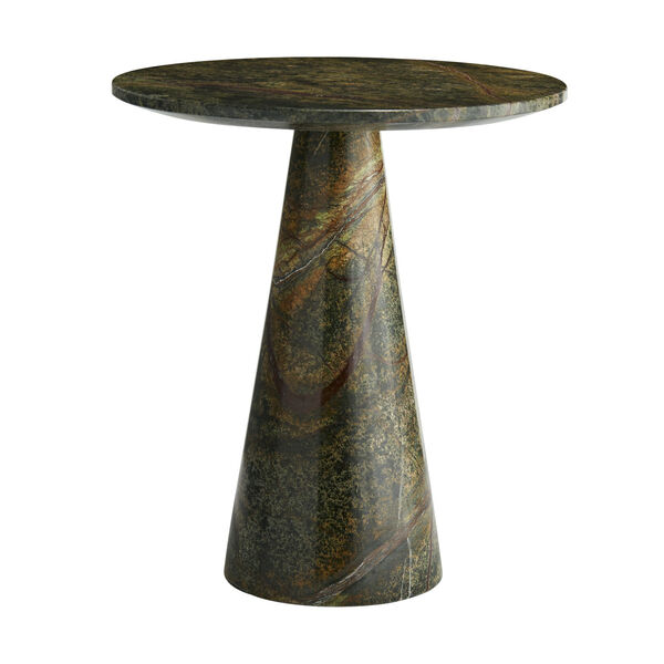 Icarius Dark Green and Rust Marble Accent Table, image 1