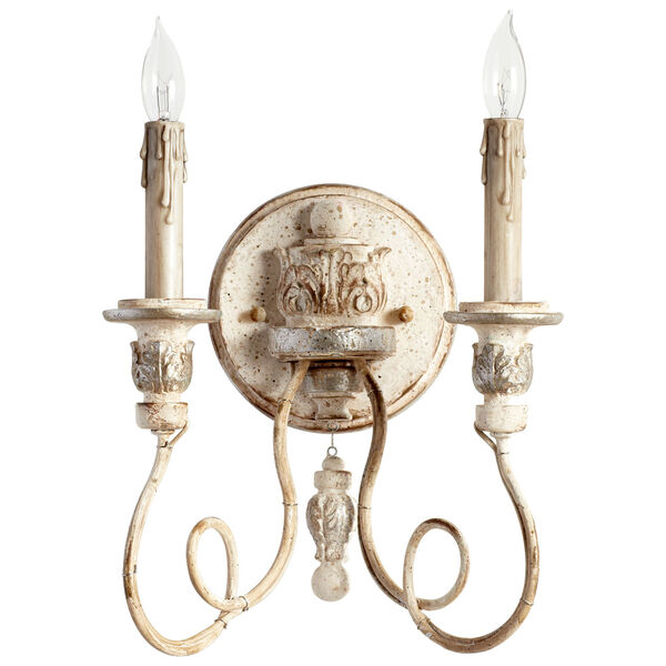 Florine Persian White and Mystic Silver Two-Light Wall Sconce, image 1