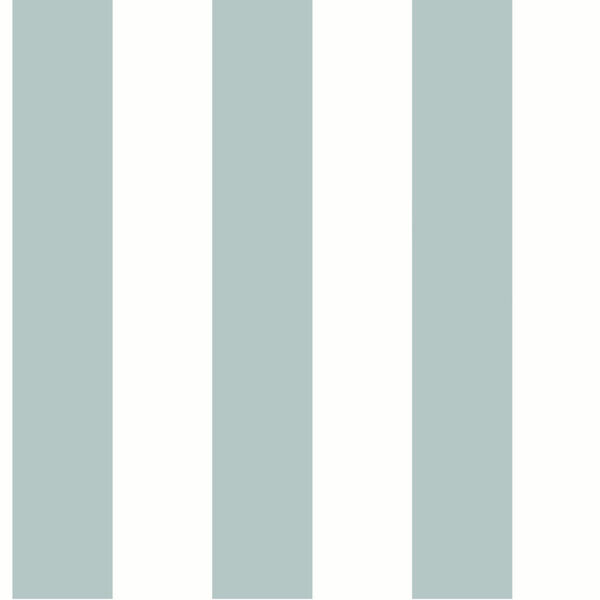 Waters Edge Light Gray Awning Stripe Pre Pasted Wallpaper, image 2