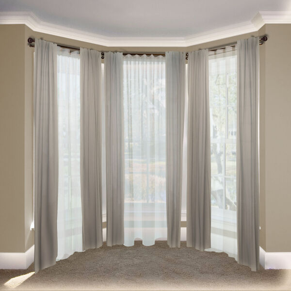 Leanette Cocoa 108-Inch Bay Window Double Curtain Rod, image 2
