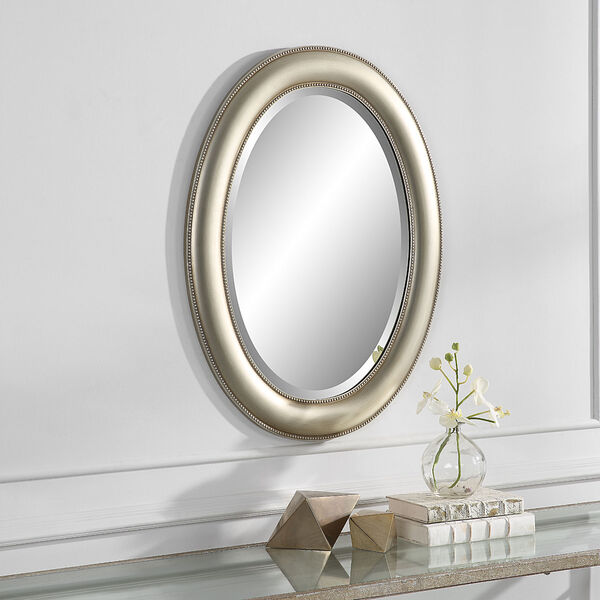 Aster Metallic Silver Oval Wall Mirror, image 3