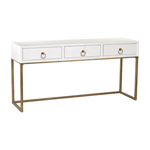 Gloss White and Gold Console, image 1