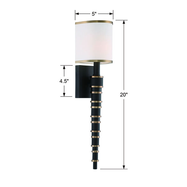 Sloane Vibrant Gold and Black Forged Five-Inch One-Light Wall Sconce, image 5