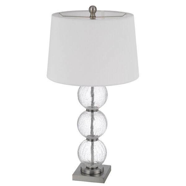 Crosset Brushed Steel and Clear Two-Light Crackle Glass Table Lamp, Set of 2, image 5