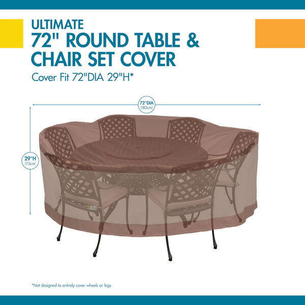 Ultimate Mocha Cappuccino 72-Inch Round Table and Chair Set Cover, image 4