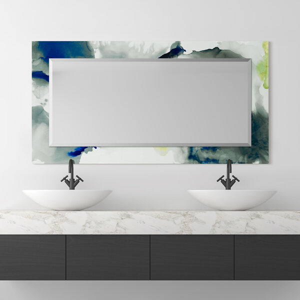 Ephemeral Blue 54 x 28-Inch Rectangular Beveled Wall Mirror, image 1