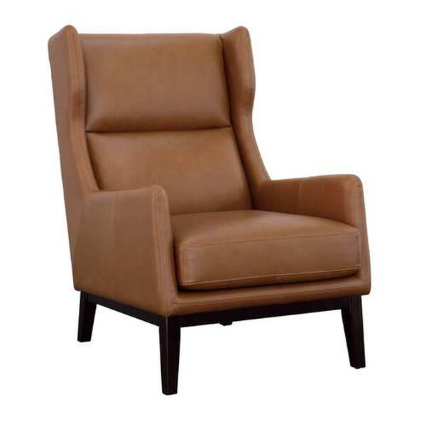 Boston Brown Leather Armchair, image 1