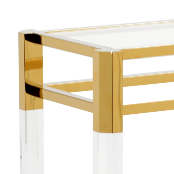 Brass and White 5 Cranston Console Table, image 2