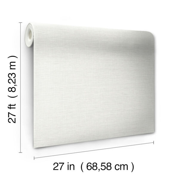Simply Farmhouse White Silk Linen Weave Wallpaper, image 3