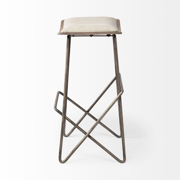 Katniss Gold and Cream Counter Height Stool, image 3