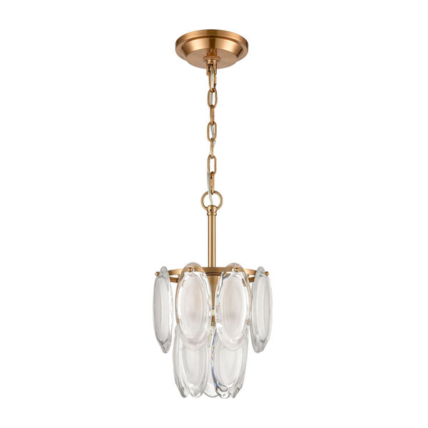 Curiosity Aged Brass and White One-Light Mini Chandelier, image 2