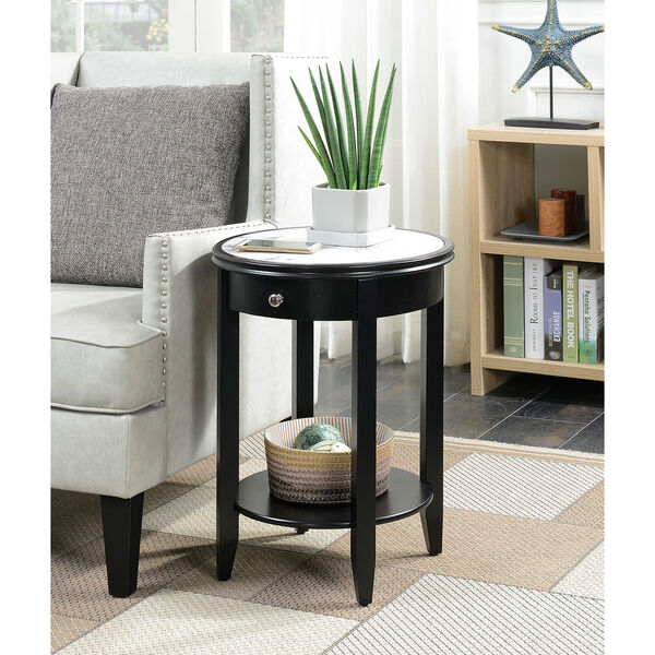 American Heritage Black Baldwin End Table with Drawer, image 1