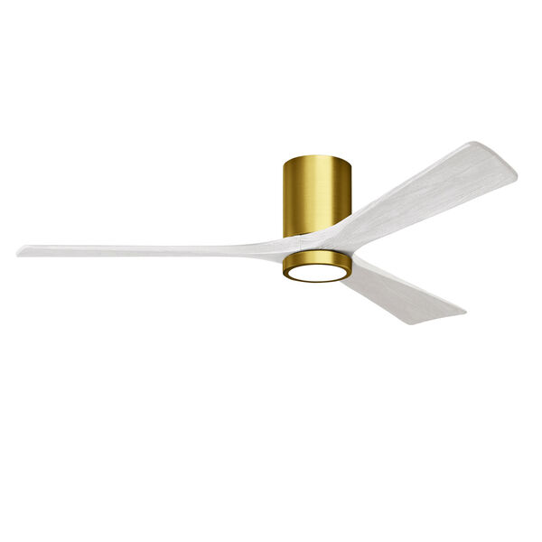 Irene-3HLK Brushed Brass 60-Inch Ceiling Fan with LED Light Kit and Matte White Blades, image 4