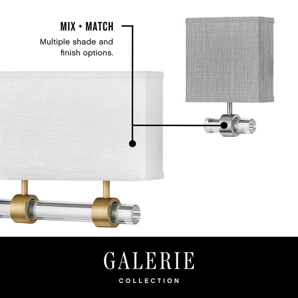 Luster Brushed Nickel One-Light LED Wall Sconce with Off White Linen Shade, image 3