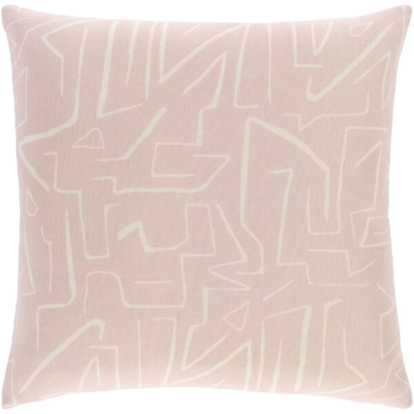 Bogolani Pale Pink and Cream 20 x 20 Inch Throw Pillow, image 1