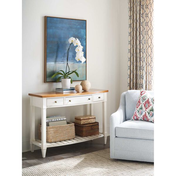 Laguna White Temple Bowfront Console Table, image 2