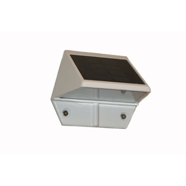 White Aluminum LED Solar Powered Deck and Wall Light, image 3
