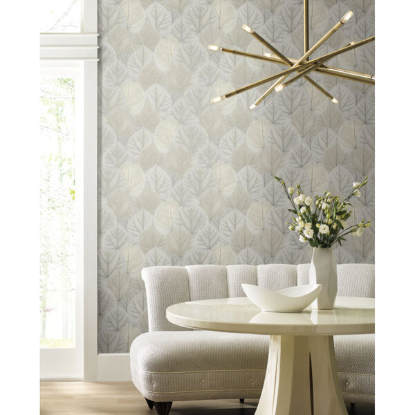 Candice Olson Modern Nature 2nd Edition Gray Leaf Concerto Wallpaper, image 1